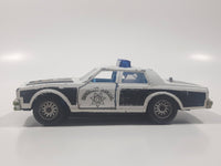 Vintage Majorette Chevrolet Impala Police Black and White 1/41 Scale Die Cast Toy Car Vehicle with Opening Doors