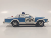 Vintage Majorette Chevrolet Impala Police Blue and White 1/41 Scale Die Cast Toy Car Vehicle with Opening Doors