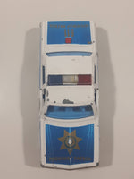 Vintage Majorette Chevrolet Impala Police Blue and White 1/41 Scale Die Cast Toy Car Vehicle with Opening Doors