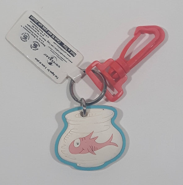 Dr. Seuss The Cat In The Hat Movie Norval The Fish Rubber Keychain with Red Plastic Clip