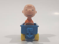 Vintage 1970s Aviva Peanuts Charlie Brown Blue Wagon Die Cast Toy Car Vehicle Figure Made in Hong Kong