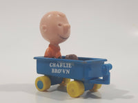 Vintage 1970s Aviva Peanuts Charlie Brown Blue Wagon Die Cast Toy Car Vehicle Figure Made in Hong Kong