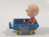 Vintage 1970s Aviva Peanuts Charlie Brown Blue Wagon Die Cast Toy Car Vehicle Figure Made in Hong Kong