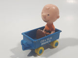 Vintage 1970s Aviva Peanuts Charlie Brown Blue Wagon Die Cast Toy Car Vehicle Figure Made in Hong Kong