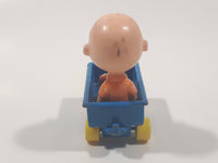 Vintage 1970s Aviva Peanuts Charlie Brown Blue Wagon Die Cast Toy Car Vehicle Figure Made in Hong Kong