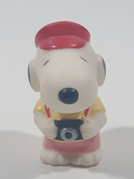 Peanuts Snoopy Cameraman Photographer Holding Camera 2" Tall Vinyl Toy Figure