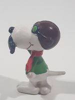 Vintage United Feature Peanuts Snoopy Red Baron with Mustache 2 1/2" Tall PVC Toy Figure Made in Hong Kong