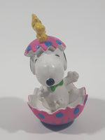 United Feature Peanuts Snoopy In Easter Egg With Woodstock Pink 2 3/4" Tall PVC Toy Figure