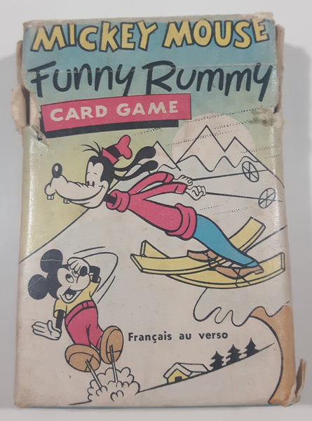Vintage Russell Card Games Walt Disney Productions Mickey Mouse Funny Rummy Laughs Galore Card Game 49 Cards