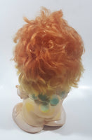 Vintage Karlsson Russian Soviet Orange Hair Big Eyebrows 8 1/2" Tall Rubber Toy Doll