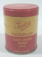 Vintage Taylor's Flexoplast Elastic Adhesive Bandage B.P.C. Tin Metal Canister Made in England