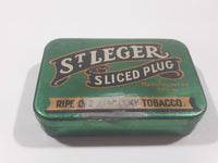 Vintage St Leger Sliced Plug Ripe Old Kentucky Tobacco Tin Metal Container Hinged Case