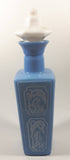 Vintage 1965 Jim Beam Whisky Blue Milk Glass Style 12 1/2" Tall Decanter Bottle