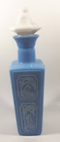 Vintage 1965 Jim Beam Whisky Blue Milk Glass Style 12 1/2" Tall Decanter Bottle