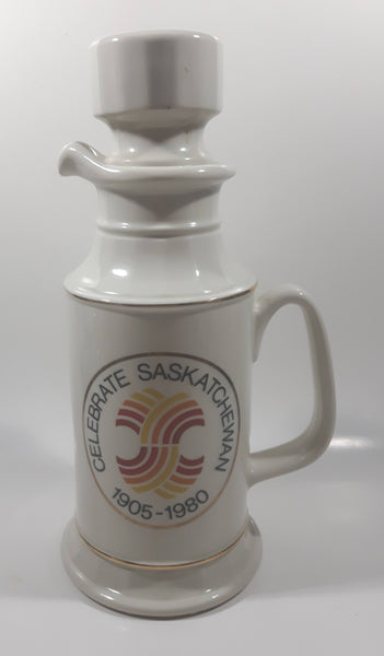 Rare Vintage Potter's Premium Canadian Whisky 1905 - 1980 Celebrate Saskatchewan 10 1/2" Tall Porcelain Decanter Bottle