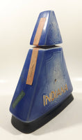 Vintage 1970 Jim Beam Kentucky Whiskey Imperial Sessions King Tut Themed Blue and Gold Egyptian Pyramid Shaped 9" Tall Embossed Decanter Bottle