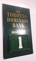 Rare Vintage TD The Toronto Dominion Bank Green Promotional 9 1/2" x 12" Perpetual Calendar Sign