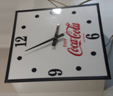 Vintage Enjoy Coca-Cola White 17" x 17" Illuminated Light Up Wall Clock Sign
