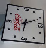 Vintage Enjoy Coca-Cola White 17" x 17" Illuminated Light Up Wall Clock Sign