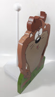 Looney Tunes Taz Tasmanian Devil Cartoon Character Shaped Hand Painted Wood Folk Art Paper Towel Holder 13" Tall