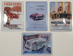 Set of 4 Mercedes Vintage Style Small 3 1/8" x 4 3/8" Bowed Tin Metal Advertising Signs