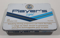 Player's Light Filter White Hinged Tin Metal Smoke Cigarette Pack Case