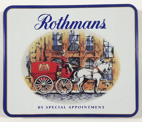 Rothman's King Size By Special Appointment Dark Blue and  White Hinged Tin Metal Smoke Cigarette Pack Case