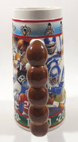 1997 Ceramarte Brazil Budweiser Sports Action Series Touchdown! 8" Tall Embossed Beer Stein Mug Cup with Football Handle