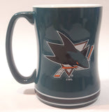 2017 Boelter Brand San Jose Sharks NHL Ice Hockey Team 4 1/2" Tall Embossed Ceramic Coffee Mug Cup