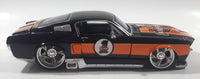 Maisto Harley Davidson Motor Cycles 1967 Ford Mustang GT Black and Orange 1/24 Scale Die Cast Toy Car Vehicle with Opening Hood, Trunk, and Doors