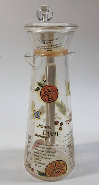 vintage glass salad dressing bottle Vintage Snail Brand Colorfully Decorated Salad Dressing Recipe Maker M – Treasure Valley Antiques & Collectibles