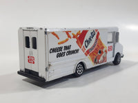 1994 Road Champs Frito Lay Cheetos Cheese That Goes Crunch Chevrolet Step Delivery Van White Die Cast Toy Car Vehicle with Opening Doors