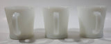 Vintage Anchor Hocking 1212 White Milk Glass Mug Cups Set of 3 Made in U.S.A.