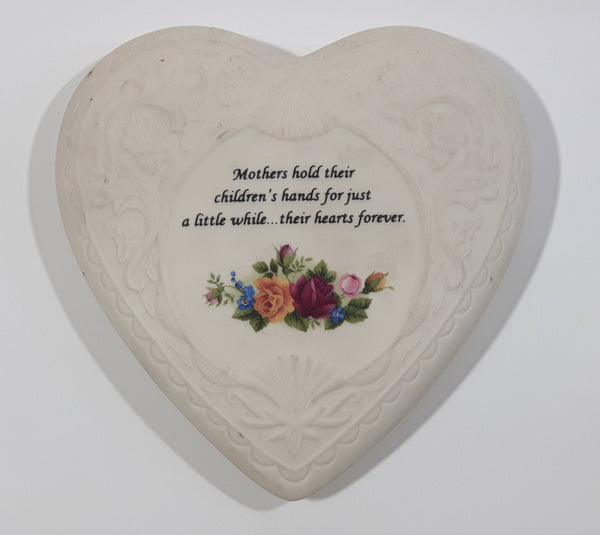 2001 Hearts & Flowers Inc The Heritage Heart Collection 5" x 5 1/2" Porcelain Heart Wall Hanging
