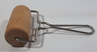 Metal Handle Wood 3 1/2" Wide 7" Long Pastry Roller Rolling Pin