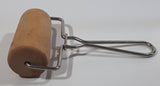 Metal Handle Wood 3 1/2" Wide 7" Long Pastry Roller Rolling Pin
