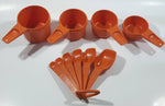 Vintage Tupperware Orange Measure Cups and Spoons Set