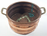 Vintage Copper with Brass Handles 7" Diameter Pot