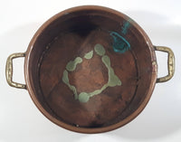 Vintage Copper with Brass Handles 7" Diameter Pot