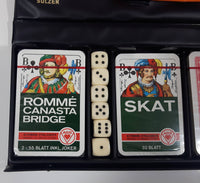 Vintage Sulzer Romme Canasta Bridge Skat Playing Cards Dice Pen and Instructions in Case New Still Sealed