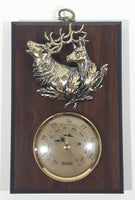 Vintage A&F Canada Baro Elk Themed Wood Plaque Barometer Weather Station 4 1/2" x 7"