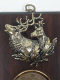 Vintage A&F Canada Baro Elk Themed Wood Plaque Barometer Weather Station 4 1/2" x 7"