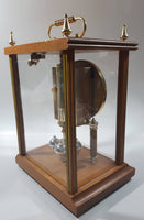 Vintage Elgin Quartz Glass and Wood Cased Mantle Clock 11 1/2" Tall Made in Japan