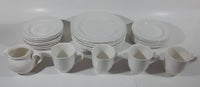 Vintage Royal Doulton Hotel Porcelain White Embossed China Dinner & Side Plates Saucers Tea Cups and Creamer Set of 28 Pieces Made In England