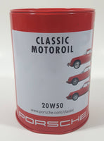 Porsche Classic 20 W 50 Motor Oil 4 1/2" Tall Red Tin Metal Can Coin Bank