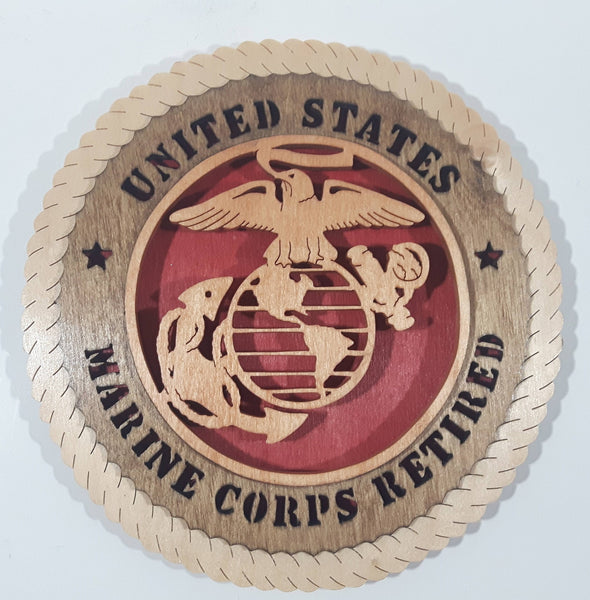 United States Marine Corps Retired 7 1/2" Diameter 3D Laser Cut Wood