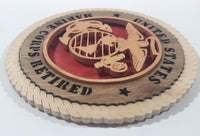 United States Marine Corps Retired 7 1/2" Diameter 3D Laser Cut Wood