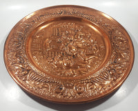 Vintage Peerage Tavern 3D Hammered Copper 15" Metal Plate Wall Hanging Made in England