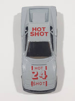 Unknown Brand "Hot Shot" #24 Light Grey Die Cast Toy Car Vehicle