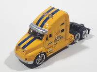 Jada Dub City Big Time Muscle Semi Tractor Truck Yellow Die Cast Toy Car Vehicle Busted Up